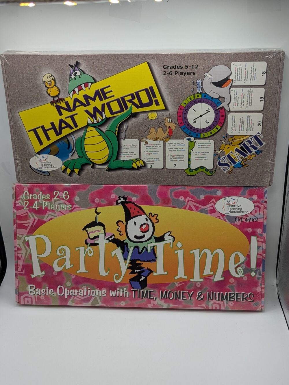 Vintage NEW Lot Of 2 CTA Board Games Party Time & Name That Word Sealed